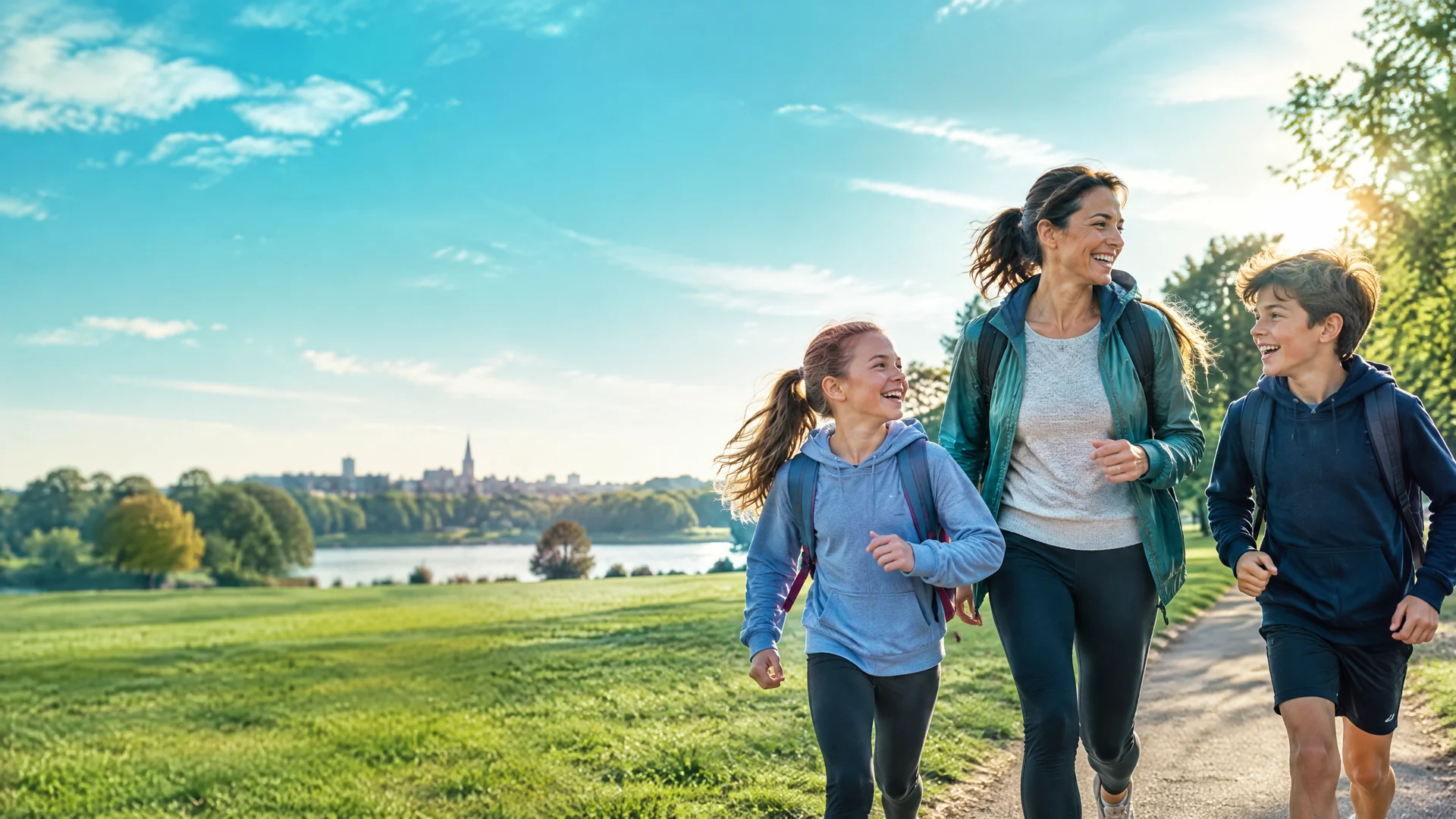 A family enjoying fresh air outdoors